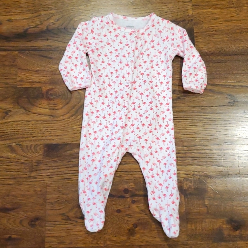 Baby girls Carter's flamingo print sleeper size 3M